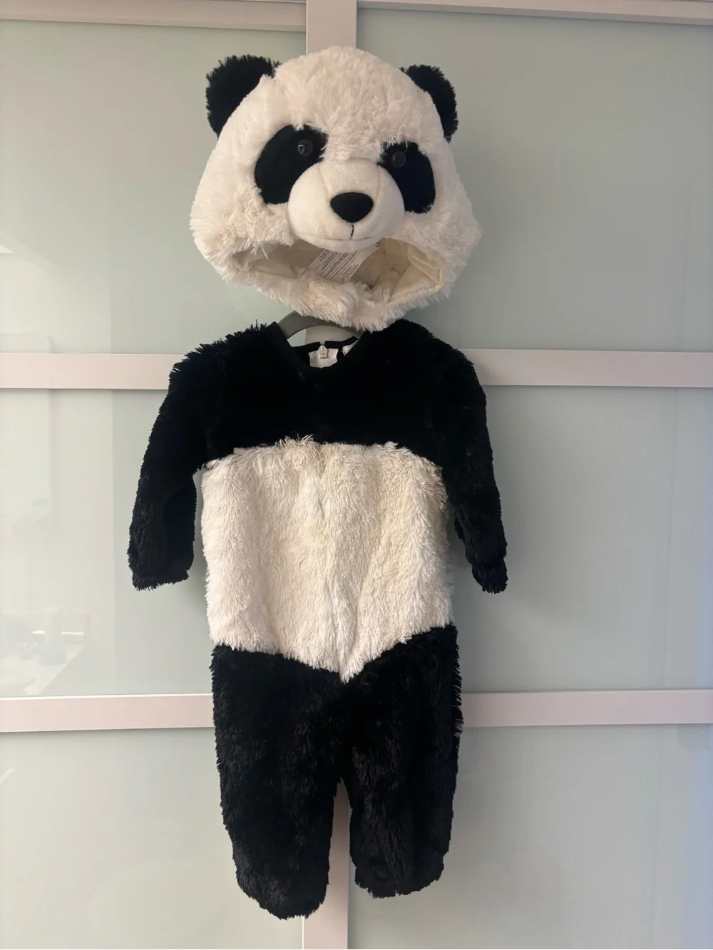 Pottery Barn Kids Plush Panda Costume in Black & White